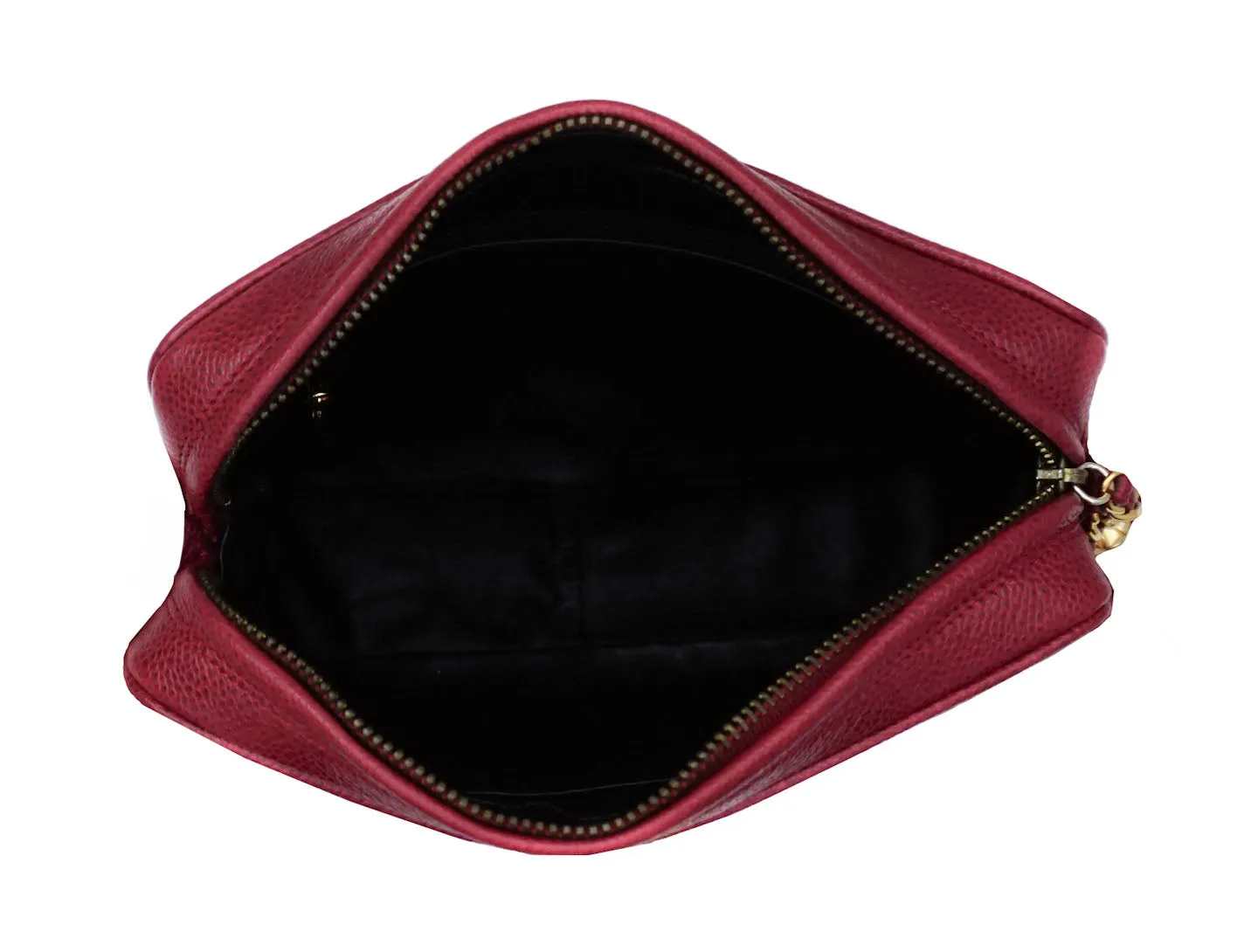 Chanel Vintage Rare Red Caviar Diamond Camera Bag