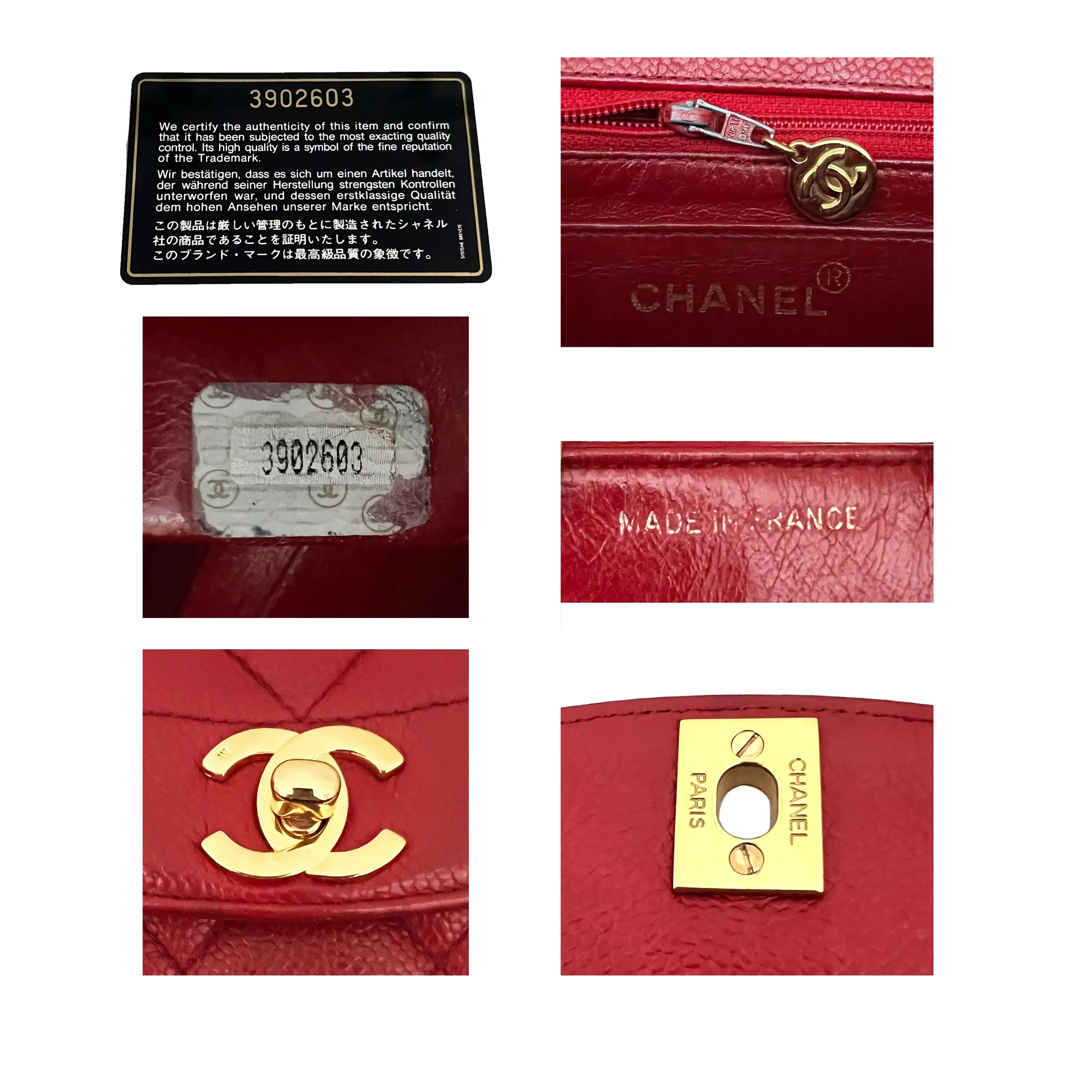 Chanel Vintage Rare Red Caviar Small Diana Flap