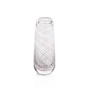 Claire CLear Bud Vases with Blush Swirls - Tall Narrow