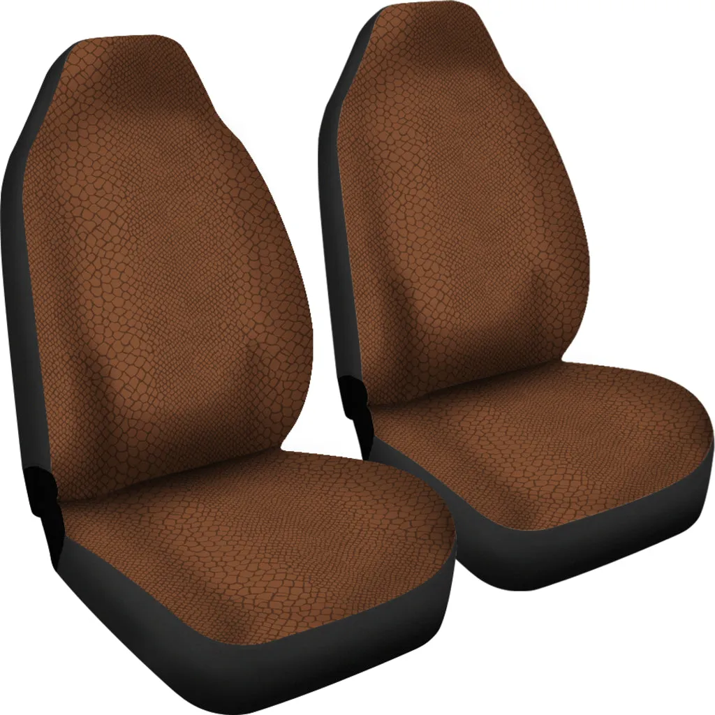 Cognac Color Snake Skin Reptile Scales Car Seat Covers