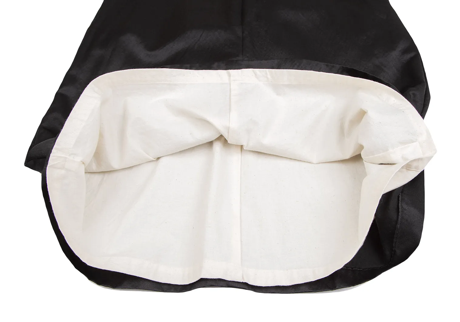 Comme des Garcons Japan. Black Peter Pan Collar Shiny Wool Silk Dress