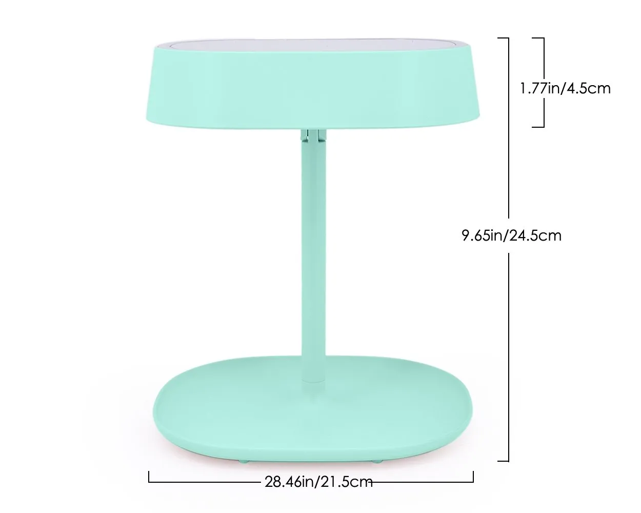 Compact LED Makeup Mirror with Table Lamp - Green
