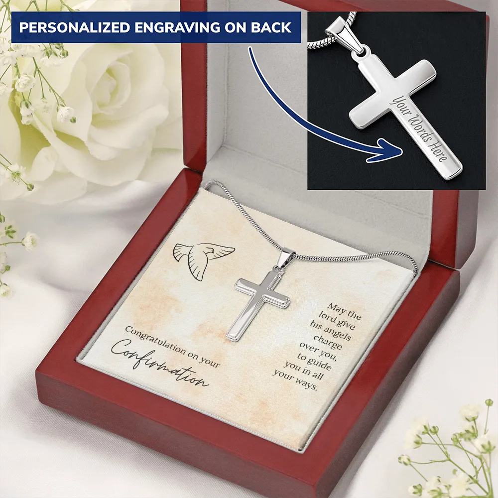 Confirmation Personalized Cross Necklace-May the Lord guide you