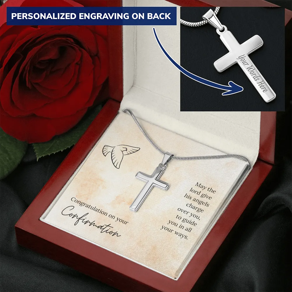 Confirmation Personalized Cross Necklace-May the Lord guide you