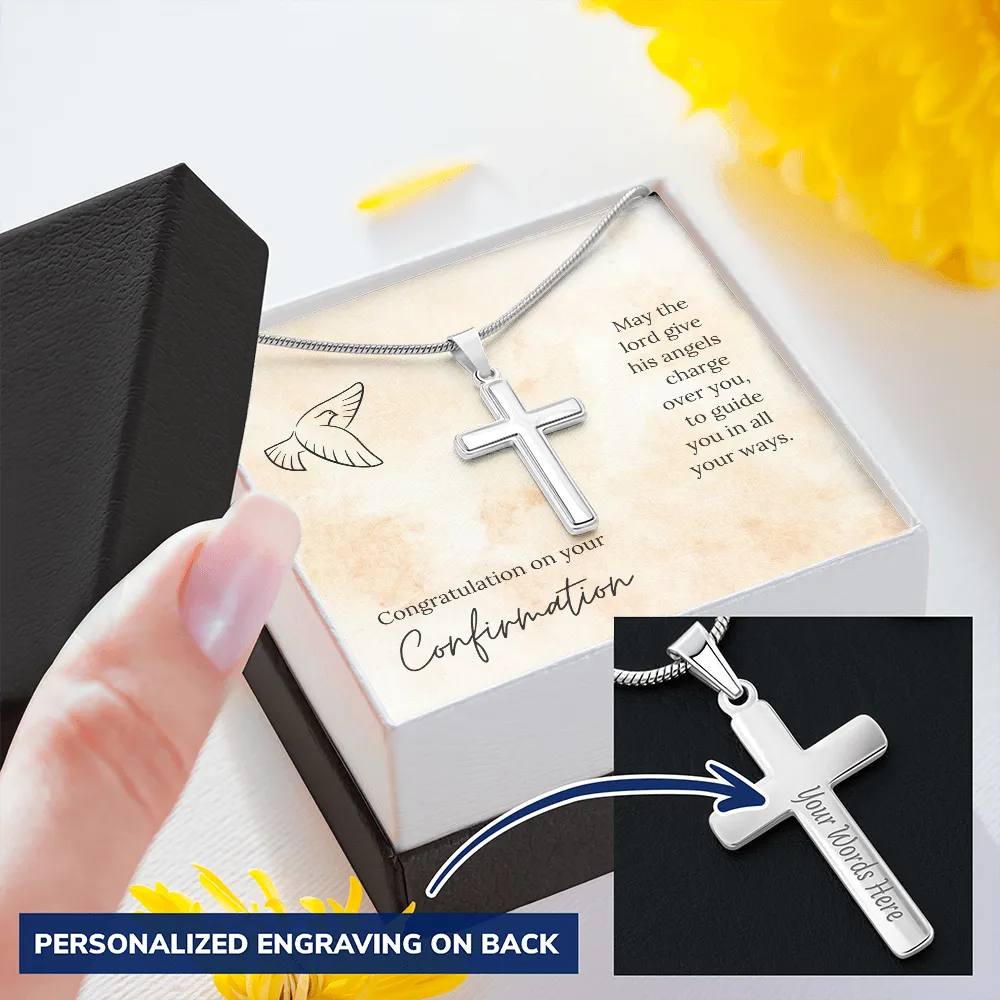 Confirmation Personalized Cross Necklace-May the Lord guide you