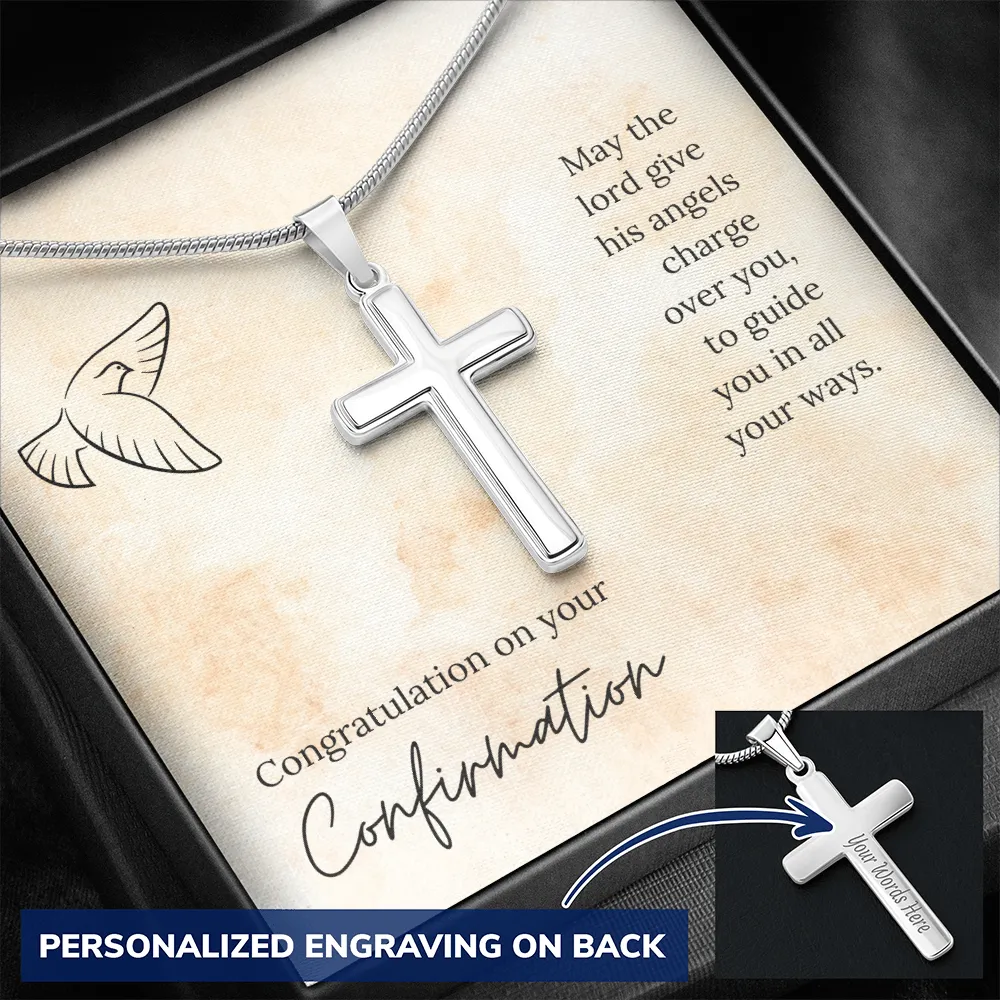 Confirmation Personalized Cross Necklace-May the Lord guide you