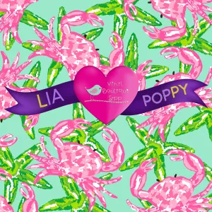 Crabs Pattern Lia Poppy Vinyl Sheet LPY-37