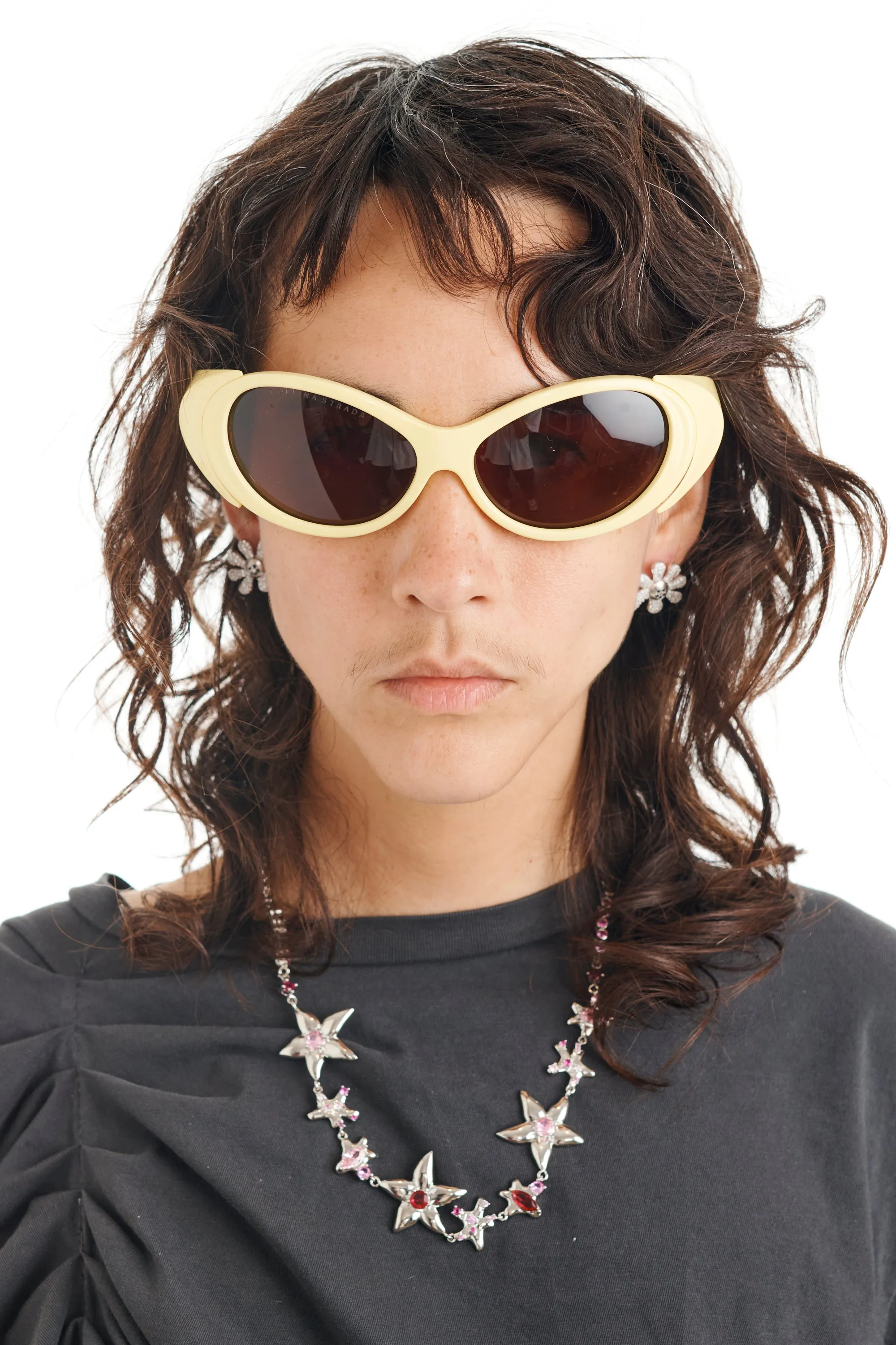 CRYSTAL CLEAR PAVE HAPPY BLOSSOM EARRING