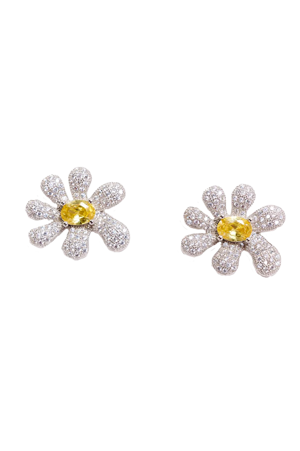 CRYSTAL PAVE SQUASHED BLOSSOM EARRING