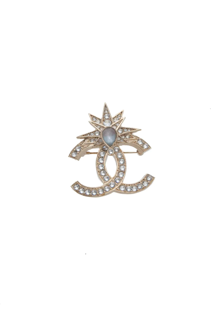 Crystal Star CC Brooch