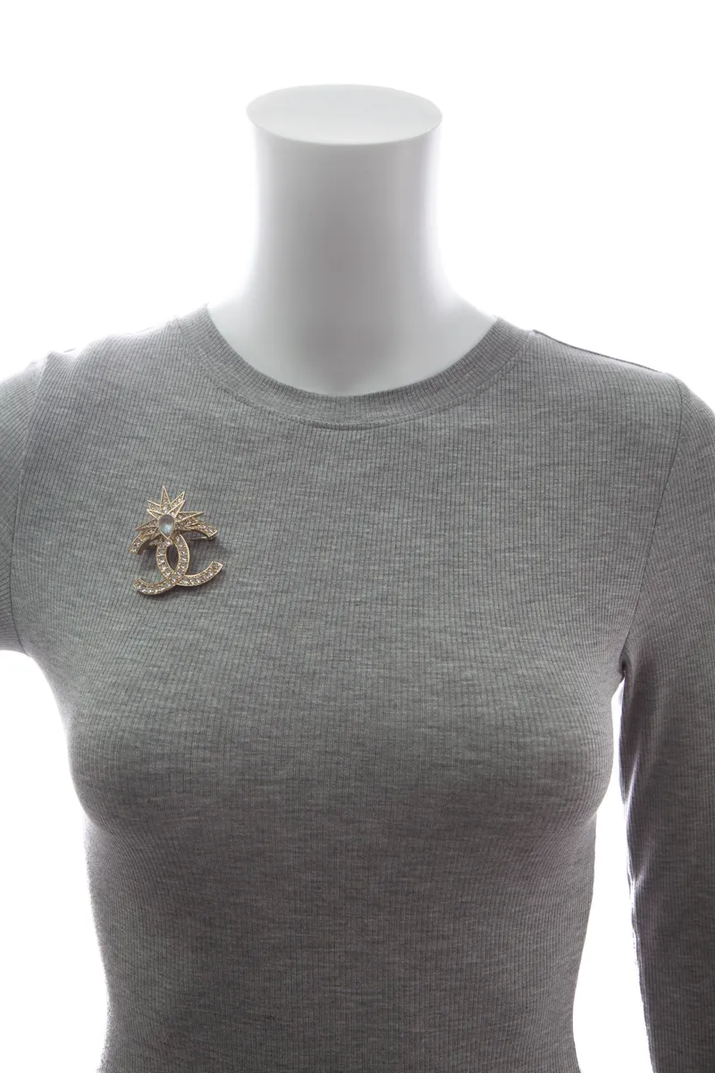 Crystal Star CC Brooch