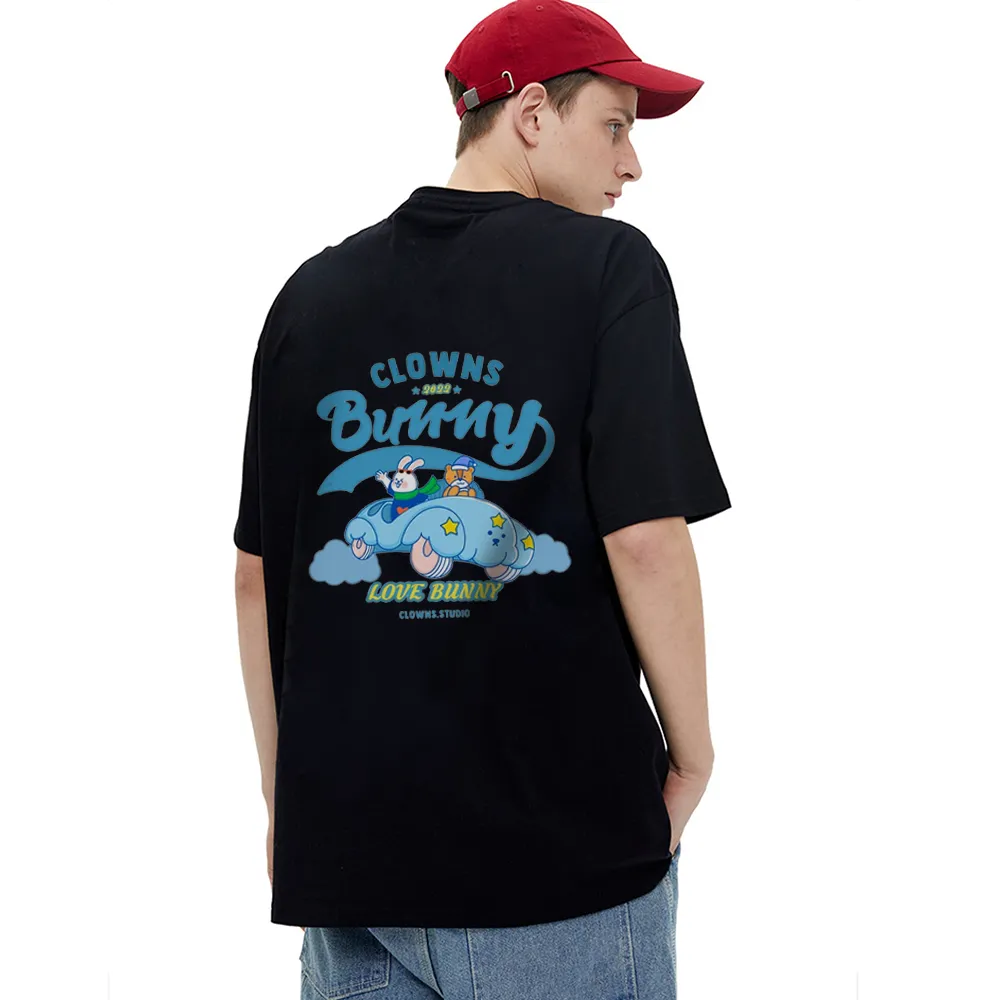 Cute Clown Bunny Cloud Car T-Shirt