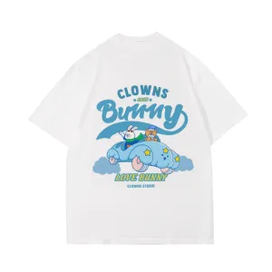 Cute Clown Bunny Cloud Car T-Shirt