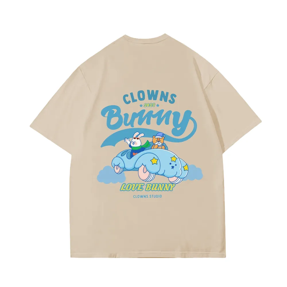 Cute Clown Bunny Cloud Car T-Shirt