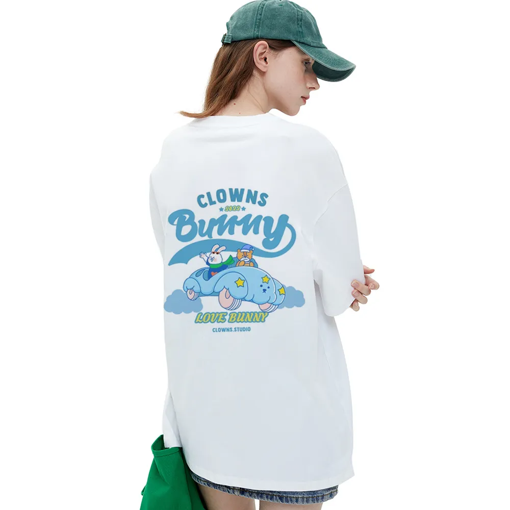 Cute Clown Bunny Cloud Car T-Shirt