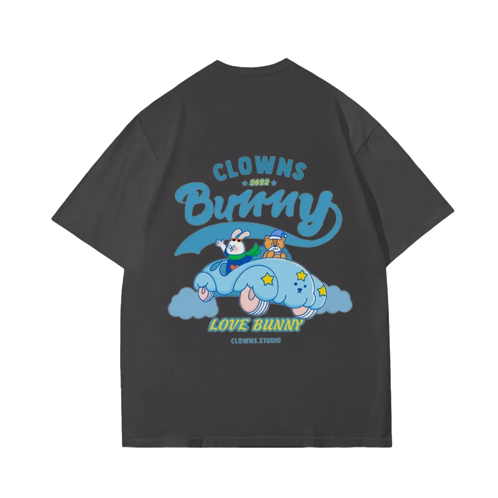 Cute Clown Bunny Cloud Car T-Shirt