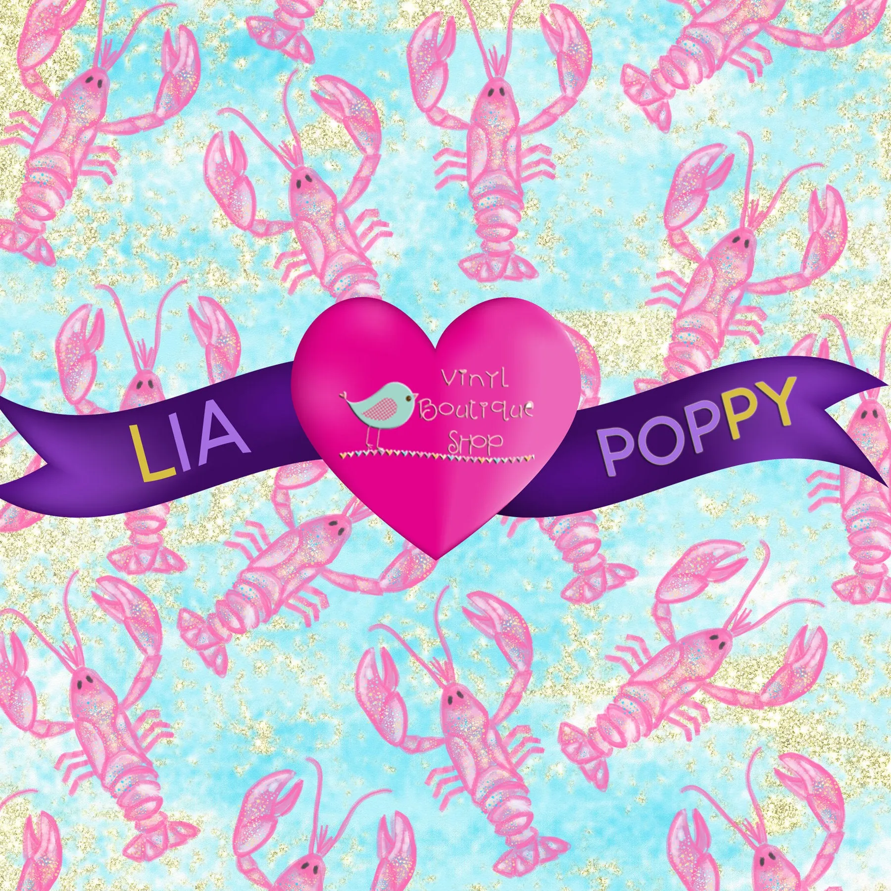 Cute Lobster Lia Poppy Vinyl Sheet LPY-16