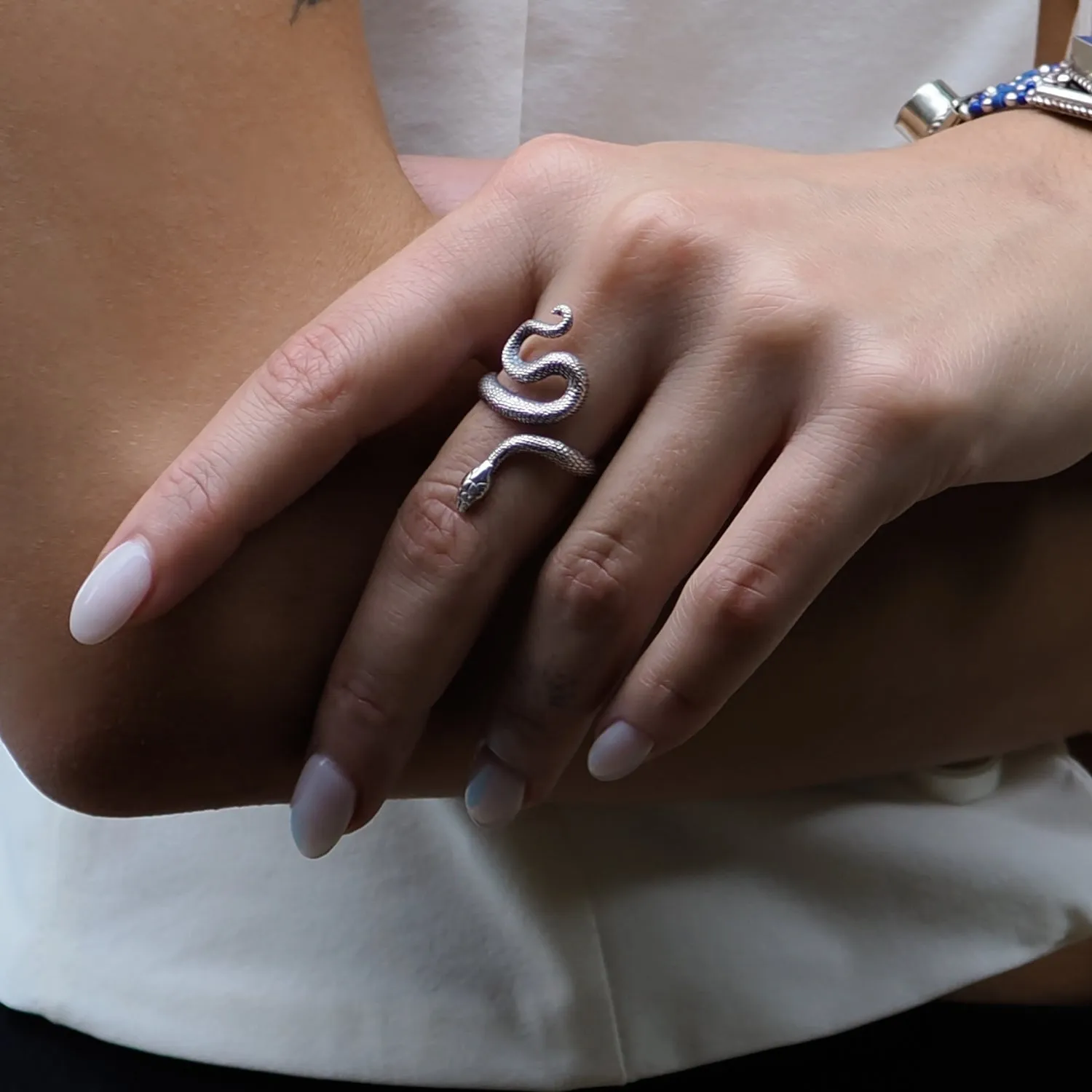 Cycle of Life Snake Sterling Silver Ring