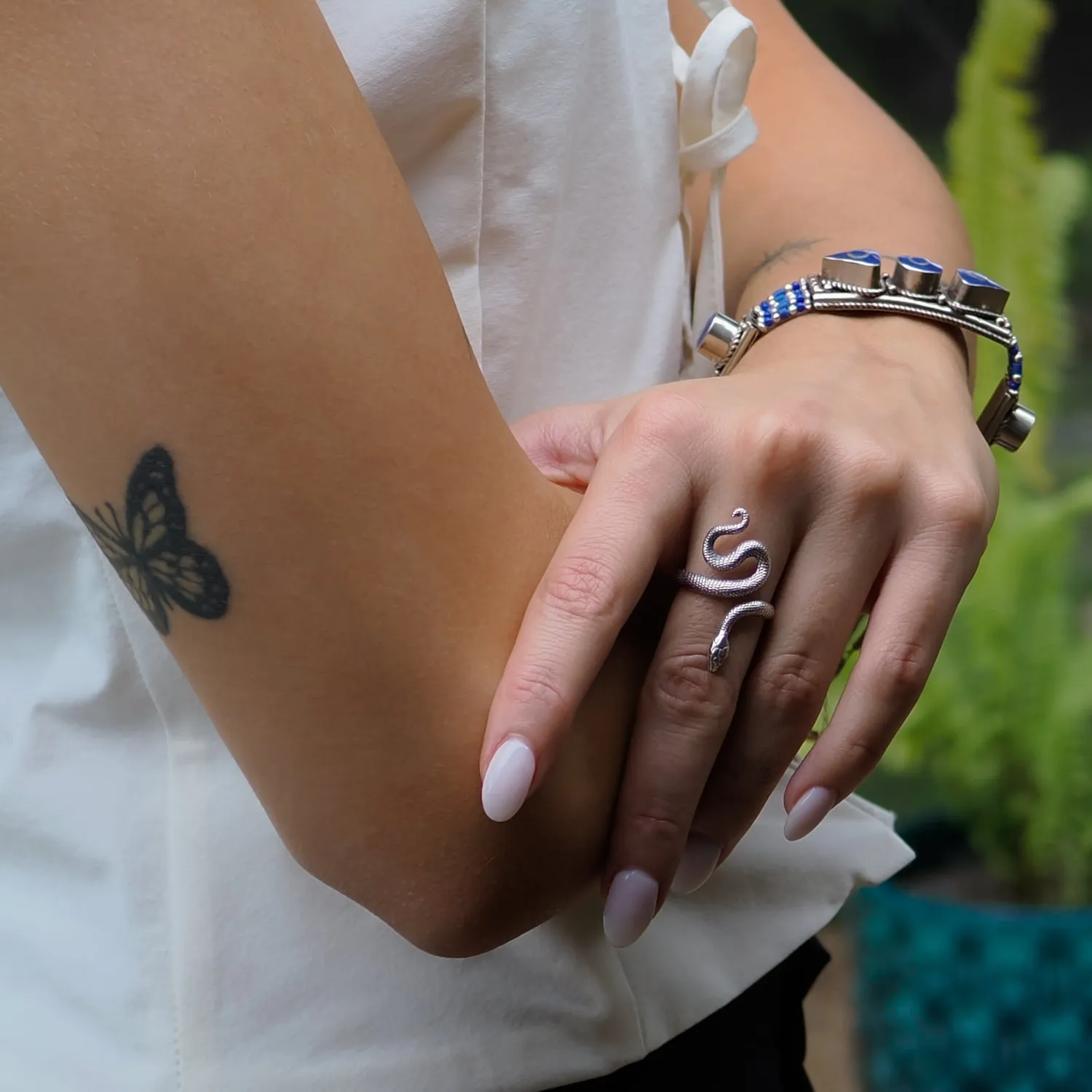 Cycle of Life Snake Sterling Silver Ring