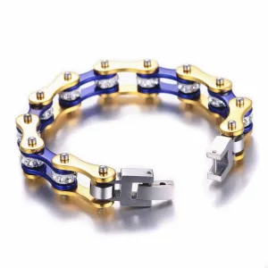 Cycolinks Gold/Candy Blue Crystal Bracelet
