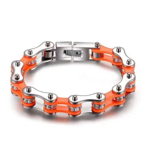 Cycolinks Orange/Silver Crystal Bracelet