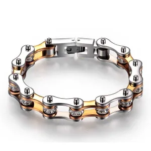 Cycolinks Titanium Gold Crystal Bracelet