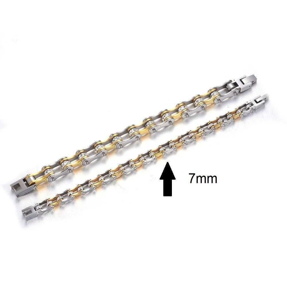 Cycolinks Titanium Gold Crystal Bracelet