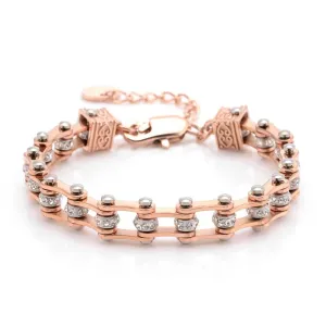 Cycolinks Womens Charm Rose Gold Crystal Bracelet