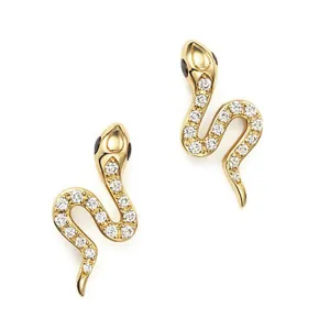 Diamond Snake Stud Earrings