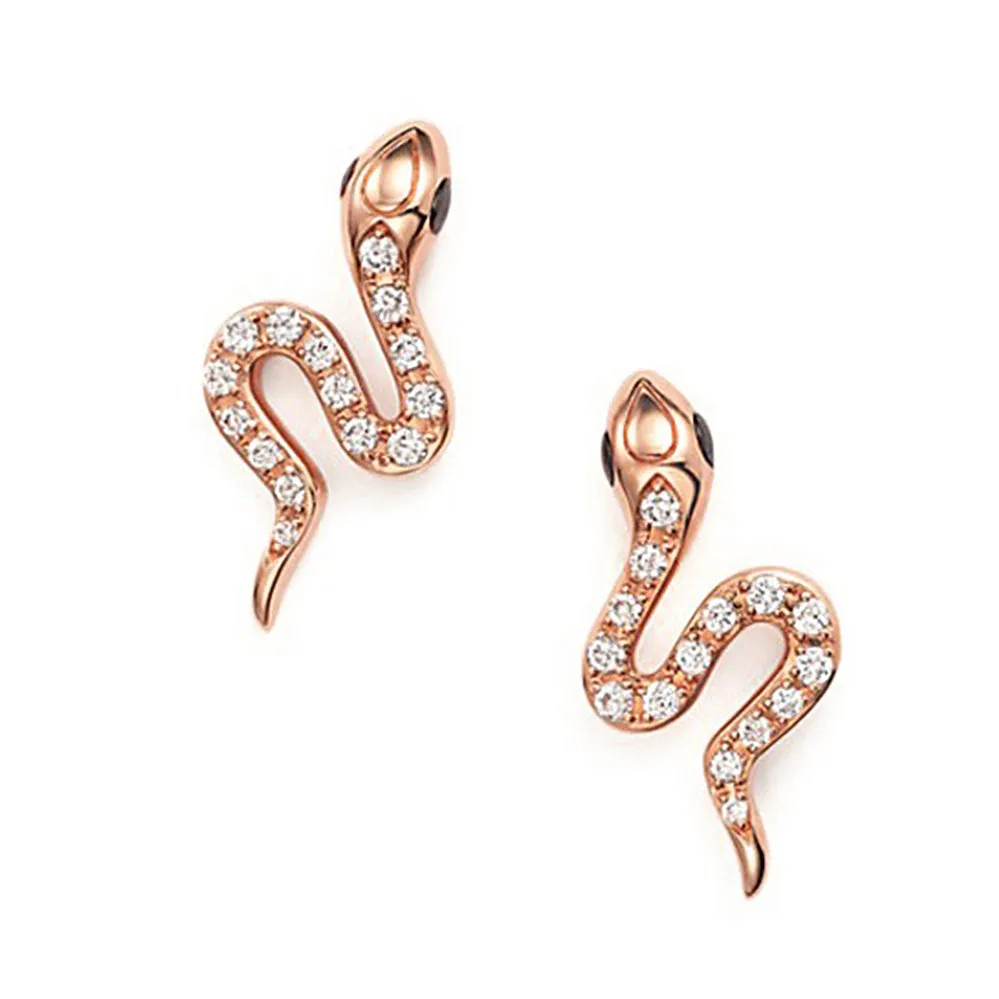 Diamond Snake Stud Earrings