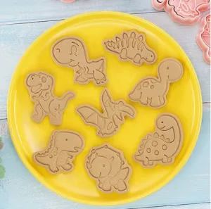 Dinosaur Cookie Cutter and Stamp Set 8 Designs