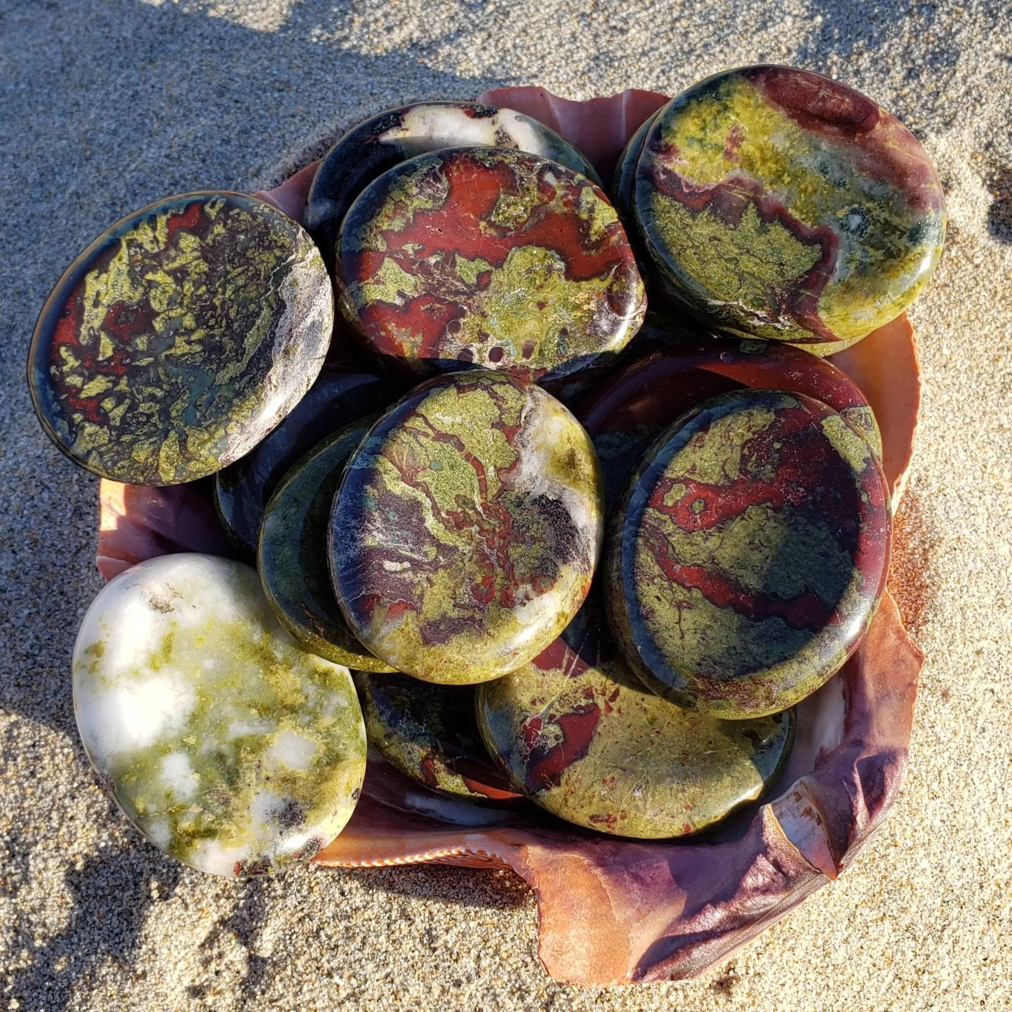 Dragon Blood Jasper Palm Stone