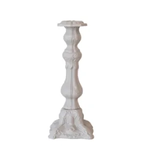 Embossed Cast Aluminum Taper Holder, Grey