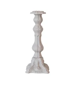 Embossed Cast Aluminum Taper Holder, Grey
