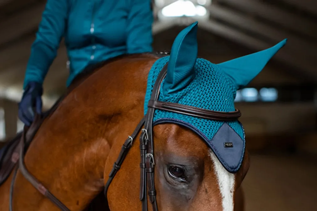 Equestrian Stockholm Ear Bonnet Aurora Blues