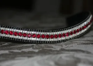 Equiture Ruby, clear and jet megabling curve browband