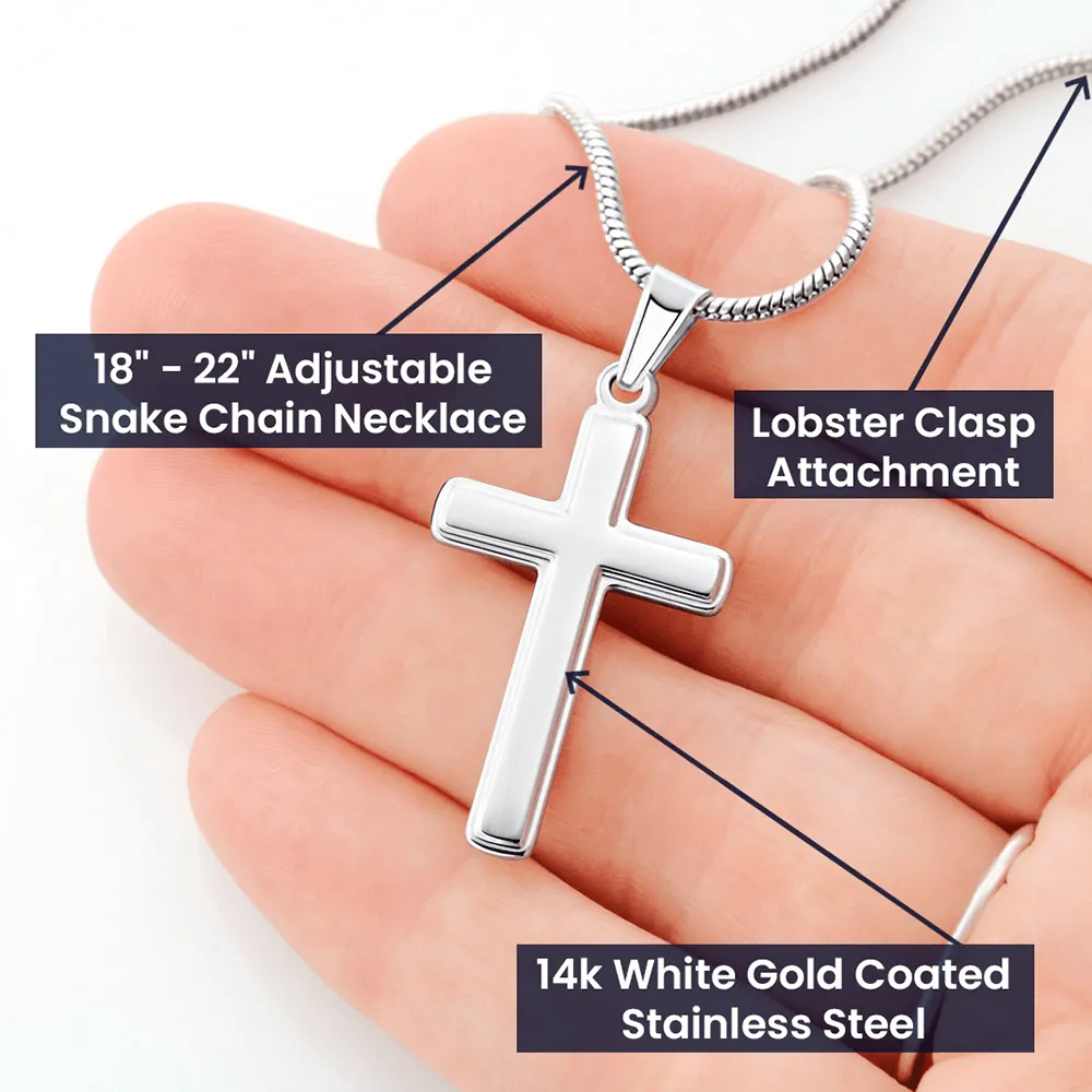 First Communion Personalized Cross Necklace-God's Love