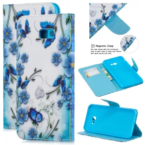 For Samsung J4 Plus/J6 Plus Cartoon Phone Shell Delicate Smartphone Case PU Leather Overall Protective Wallet Design Magic butterfly