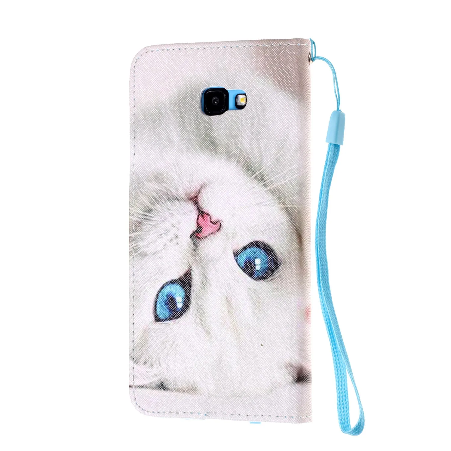 For Samsung J4 Plus/J6 Plus Cartoon Phone Shell Delicate Smartphone Case PU Leather Overall Protective Wallet Design peach blossom