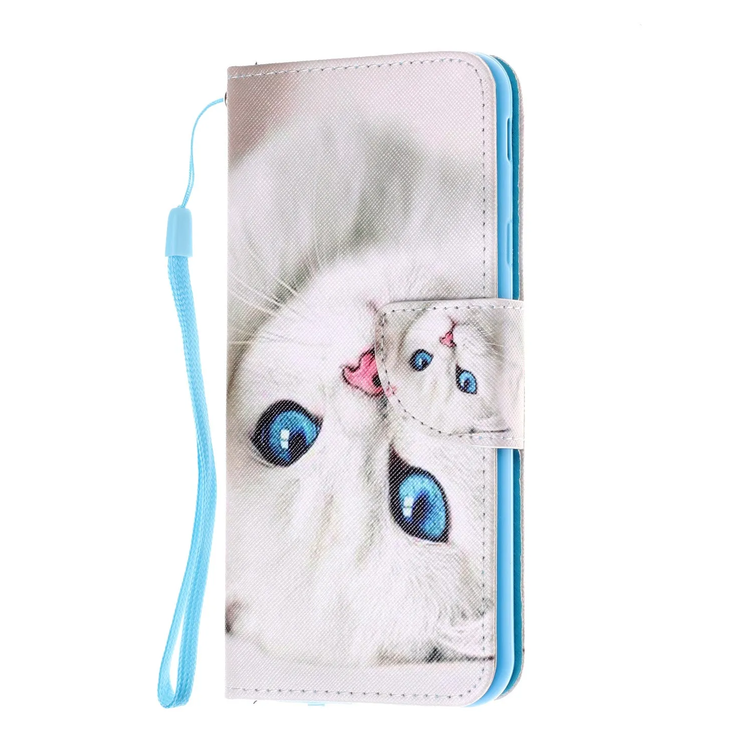 For Samsung J4 Plus/J6 Plus Cartoon Phone Shell Delicate Smartphone Case PU Leather Overall Protective Wallet Design peach blossom
