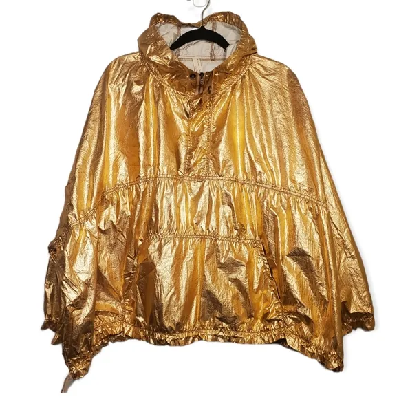 FP One x Free People Movement Hooded Windjammer Jacket in Rose Gold Medi…