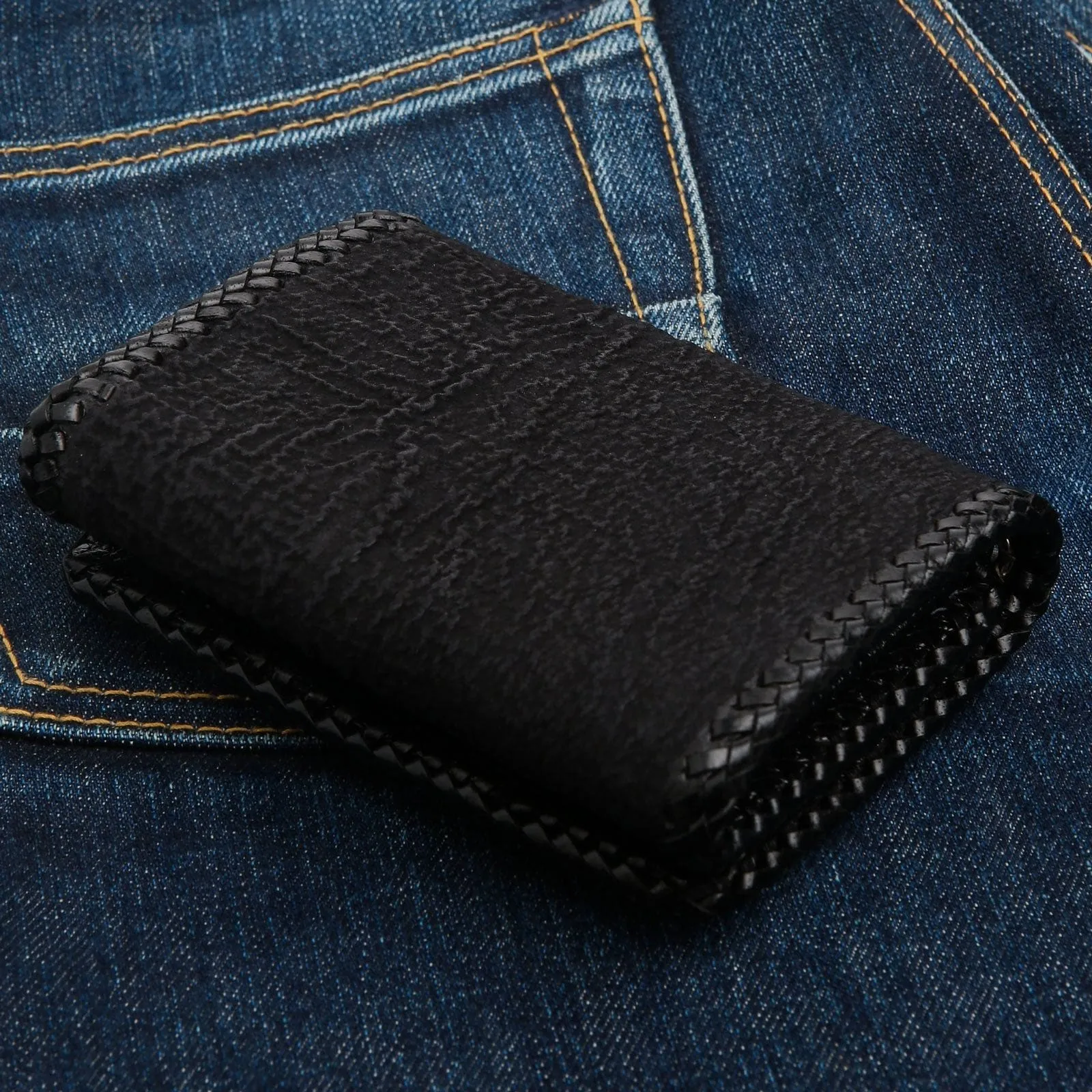 Genuine Shark Skin Leather Biker Wallet