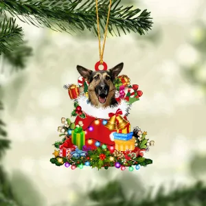 German Shepherd-Christmas Bag Gift-Two Sided Ornament