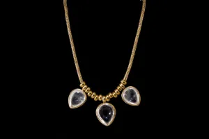 Gold Plated Sterling Silver Handcrafted Crystal Petal Necklace