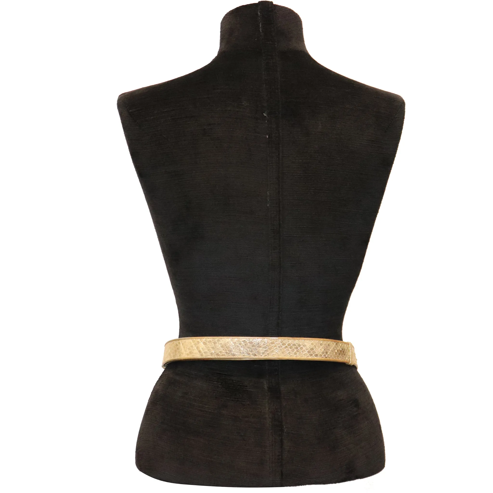 Gold Snake Skin Adjustable Belt W/ Jewels & Stones