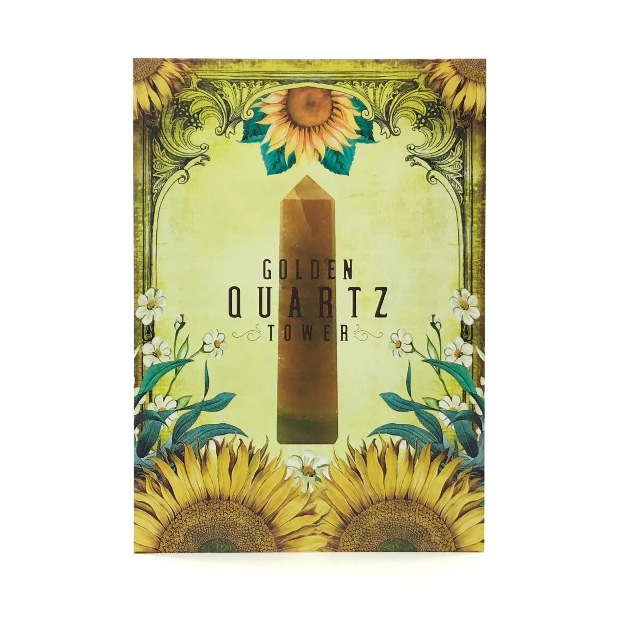 Golden Quartz Crystal Tower Set w/Info Card and Bag