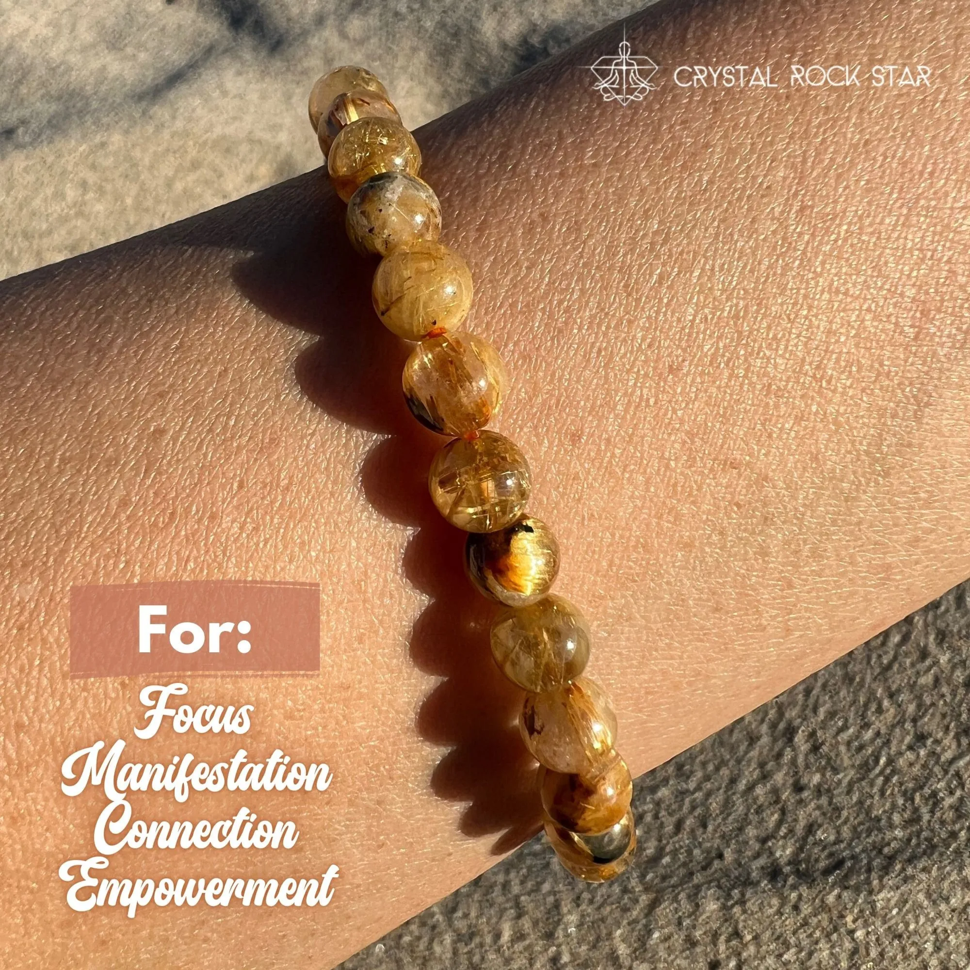Golden Rutilated Quartz Prosperity Bracelet 6mm