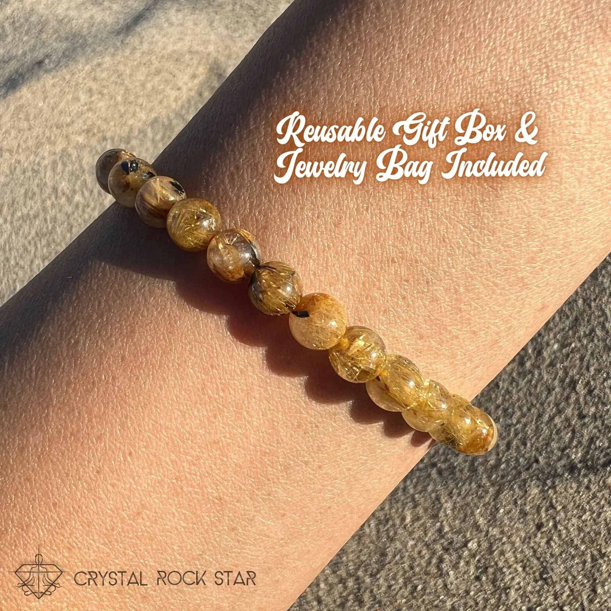 Golden Rutilated Quartz Prosperity Bracelet 6mm