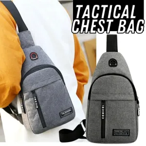 Gray Men's Sling Bag - Crossbody Chest Shoulder Pack