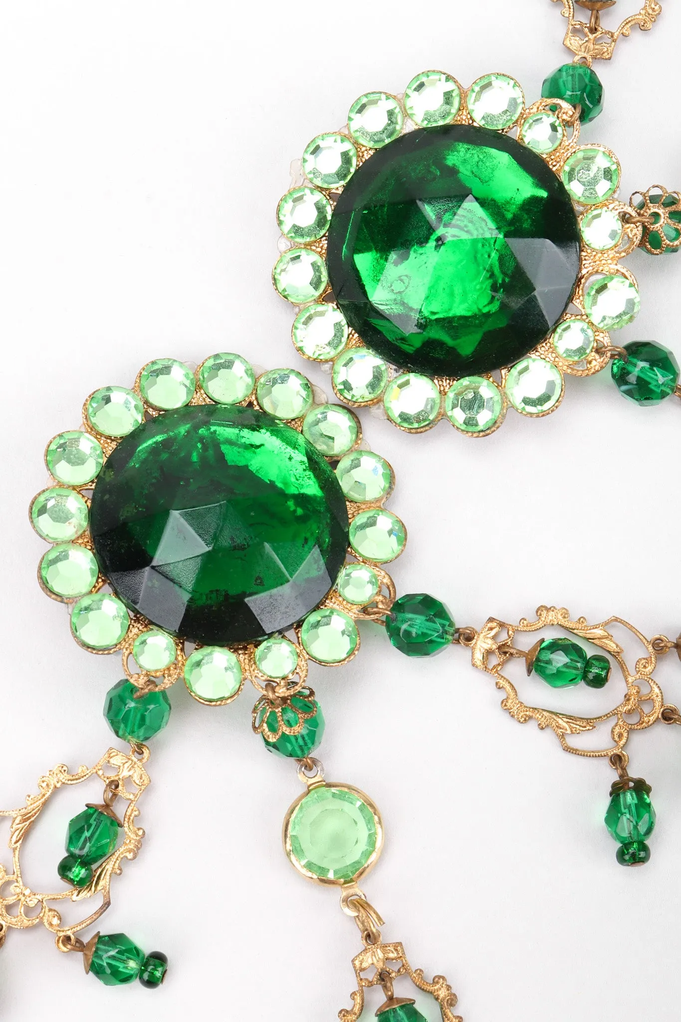 Green Envy Crystal Chandelier Earrings